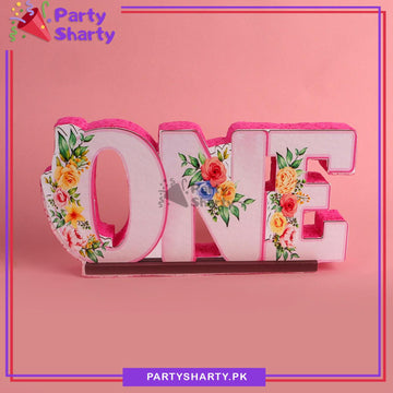 ONE Thermocol Standee For Floral Theme Based First Birthday Celebration and Party Decoration